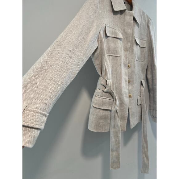 Brooks Brothers 100% Linen Jacket Woven In Ireland Button Down Size 10 JL - Picture 3 of 11